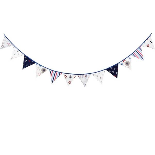 3.2m Pirate Theme Cotton Fabric Bunting Pennant Flags Banner Garland Wedding Birthday Party Decor