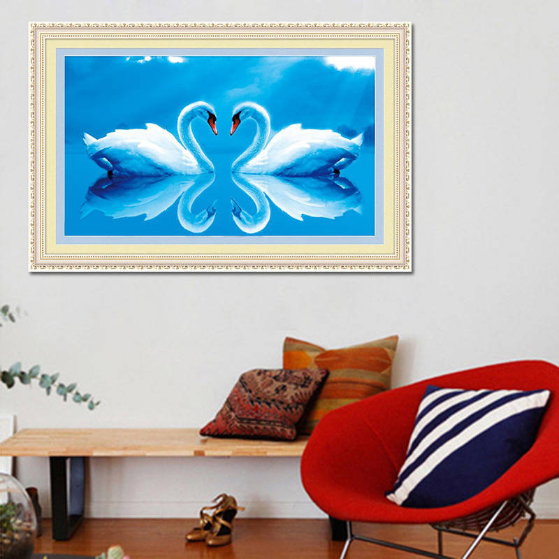 swan diamoind painting