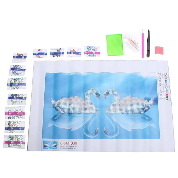 swan diamoind painting