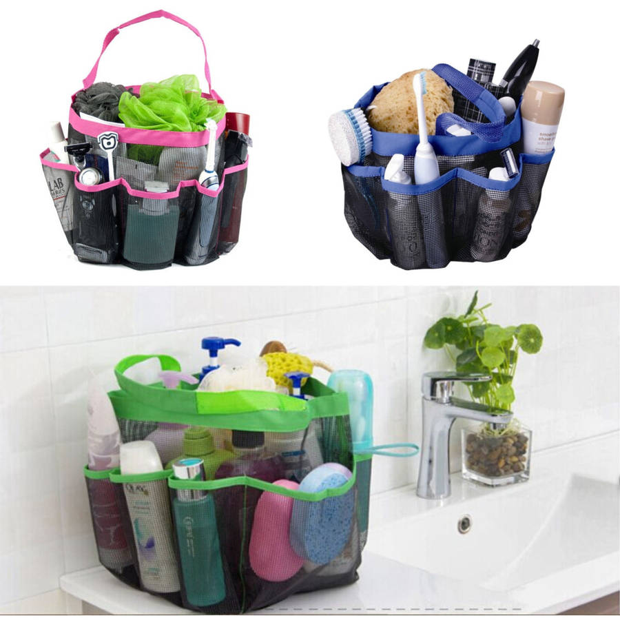 6 Pocket Dormitory Shower Gym Travel Swimming Mesh Portable Quick Dry Travel Tote Carry Handle Gym S