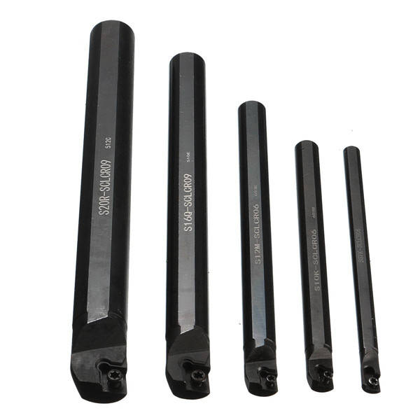 15pcs 7/10/12/16/20mm SCLCR09 Lathe Turning Tool Holder with CCMT060204 Inserts and Wrench