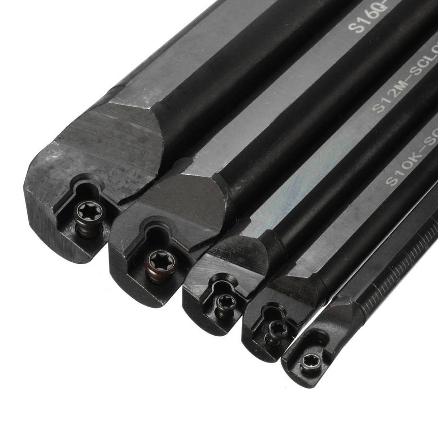 15pcs 7/10/12/16/20mm SCLCR09 Lathe Turning Tool Holder with CCMT060204 Inserts and Wrench