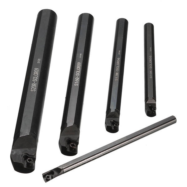 15pcs 7/10/12/16/20mm SCLCR09 Lathe Turning Tool Holder with CCMT060204 Inserts and Wrench