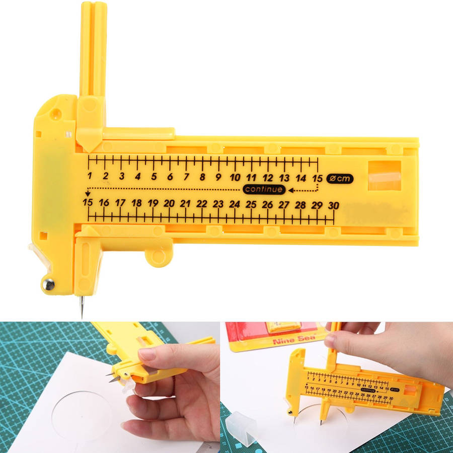 Compass Knife Compass Circle Cutter Diameter Arch Cutter Knife Includes 6 Spare Blades
