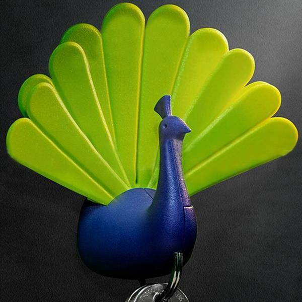 Peacock Wall Magnetic Key Holder Peacock Spread Its Wings Keychain Walls Storage