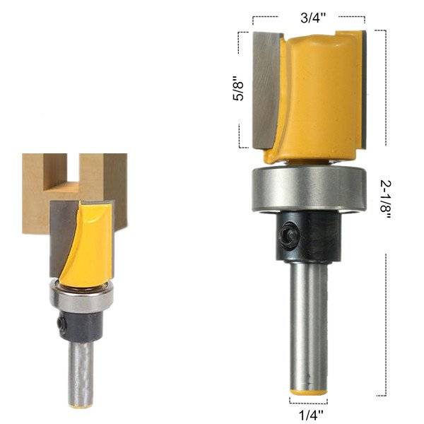 14 Inch Shank Flush Trim Template Router Bit