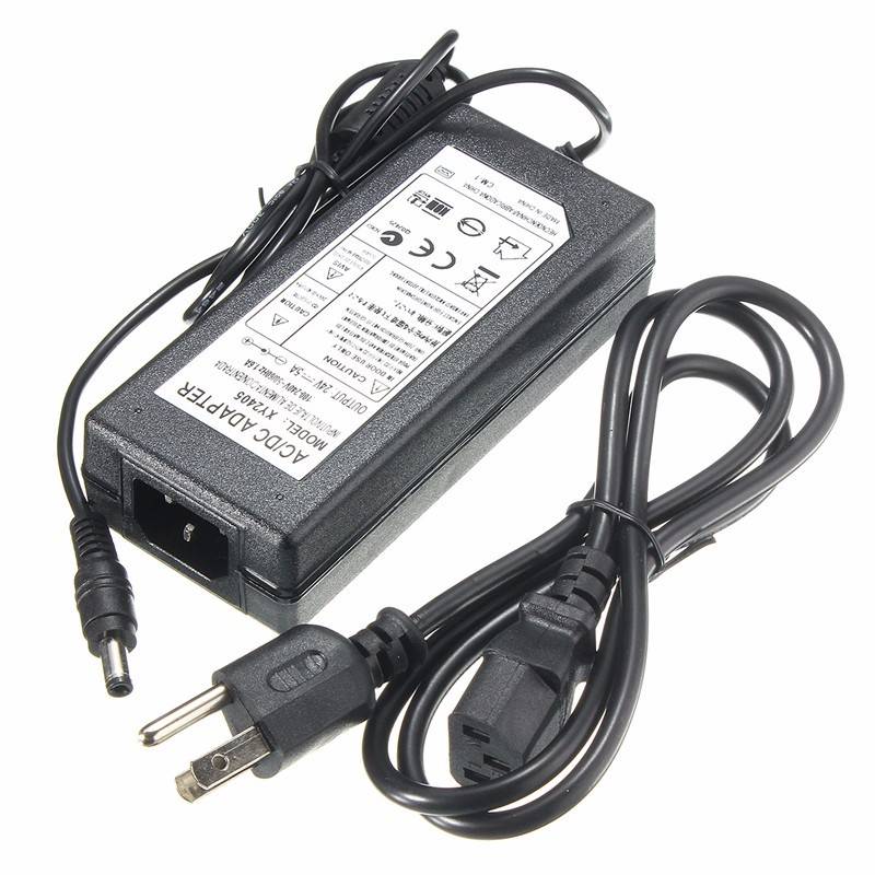 5.5mm x 2.5mm  AC 100-240V to DC 24V 5A Switching Power Supply Adapter Transformer
