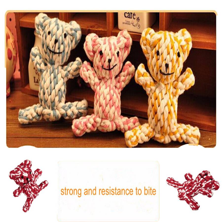 Pet Toy Cute Braided Bear Chew Knot Toys Dog Pet Puppy Strong Cotton Rope Play Cute Lovely FunTeeth