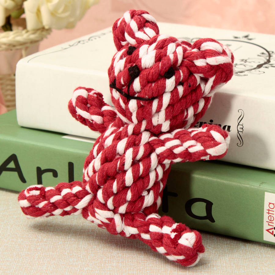 Pet Toy Cute Braided Bear Chew Knot Toys Dog Pet Puppy Strong Cotton Rope Play Cute Lovely FunTeeth