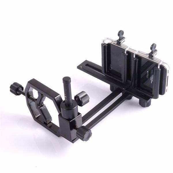 Datyson 5P0010++ Telescope Holder Camera Mount Metal Multi-function Double Clip Phone Adapter Mount