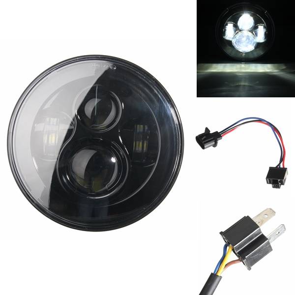 7inch H4 4800LM 6500K 40W LED Headlight Hi-Lo Beam For Jeep Wrangler JK TJ LJ 0547891