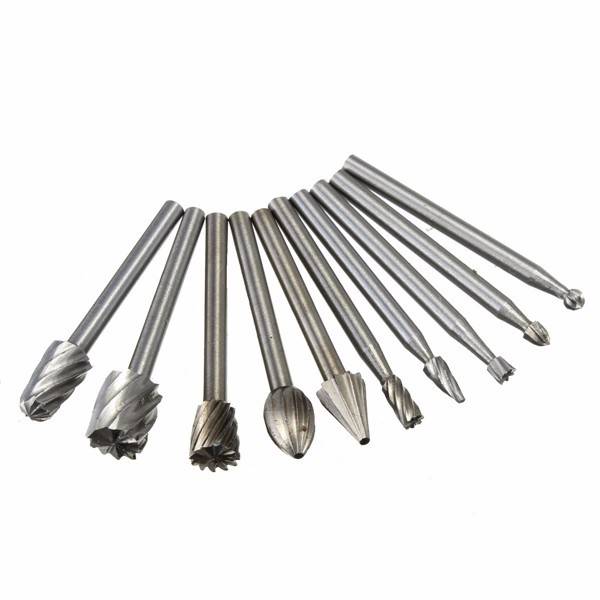 10pcs HSS Router Bits Burr For Dremel and Rotary Engraving Woodworking Tool