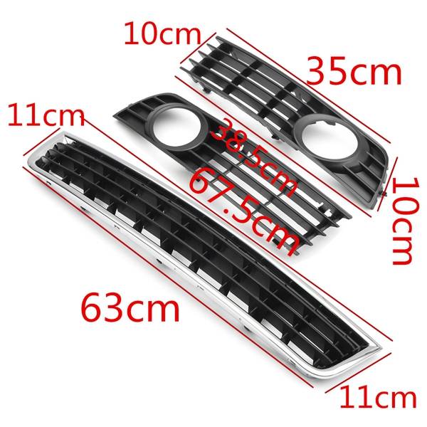 Car Fog Light Grill Bumper Center Right Light for Audi 2002-2005 A4 B6 Sedan