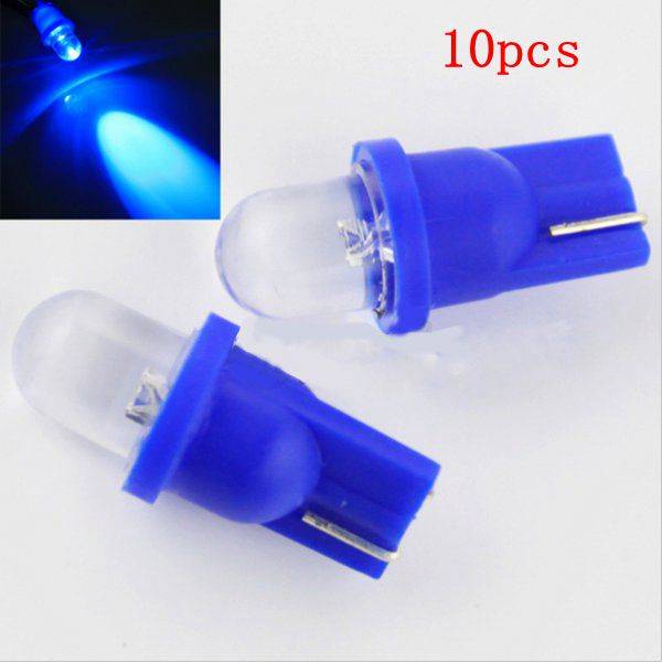 10PCS T10 1W 25LM Bulb Motorcycle Steering /Instrument/Fog Lamp DC 12V Car Auto Blue Lights