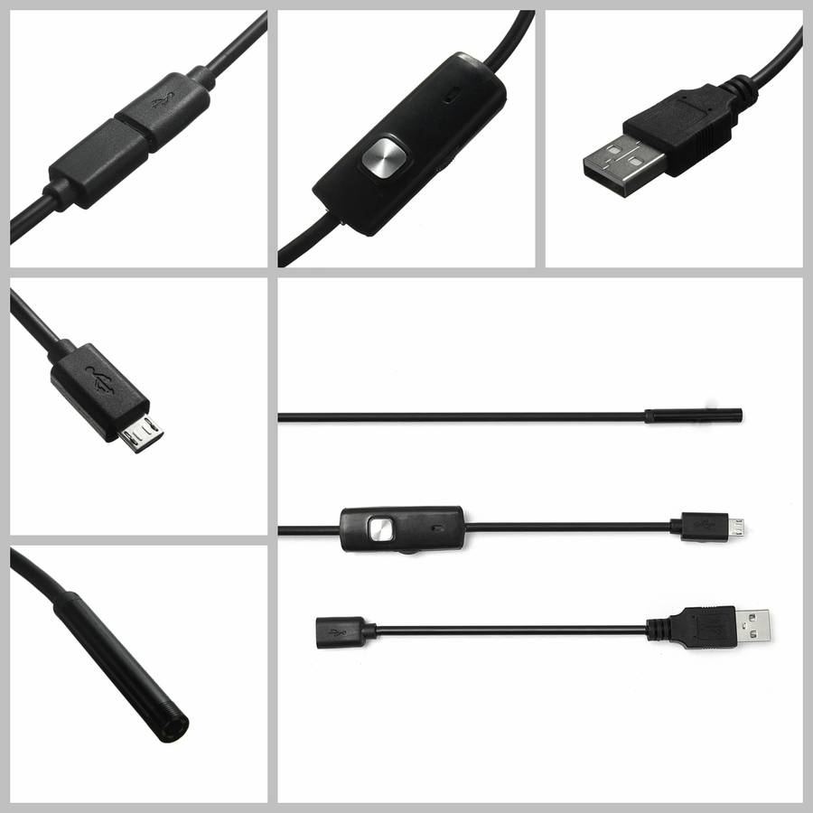 Waterproof 5.5/7mm 6 LED Lens 5m 1.3MP Endoscope USB Camera Borescope For Android Smartphone Laptop