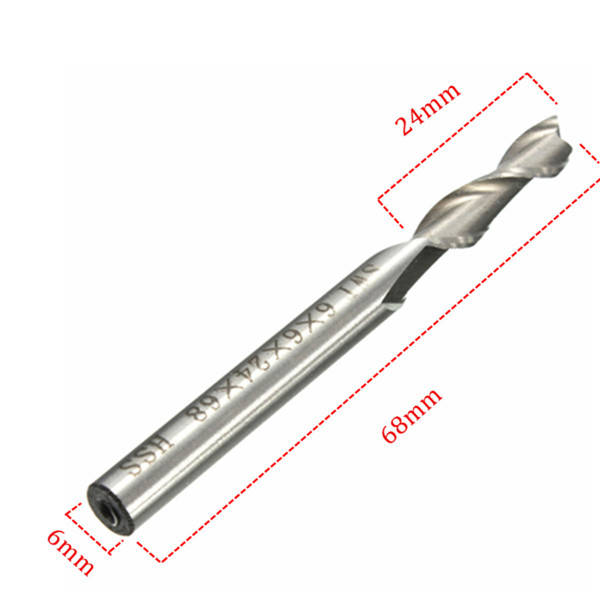 6mm 2 Flute HSS End Mill Cutter 