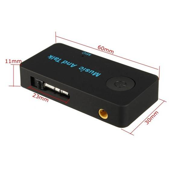 Wireless Bluetooth 3.5mm Fold Jack AUX Audio Stereo Music Receive Adapter Mic