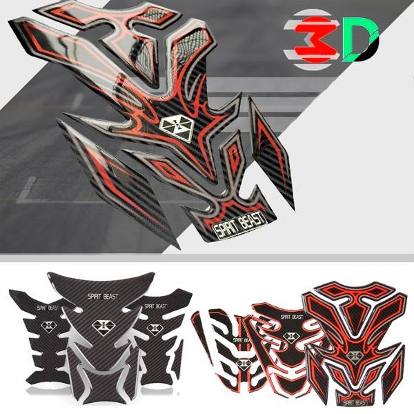 Motorcycle Sticker Tank Pad Decals Protector 3D Logo Night Light