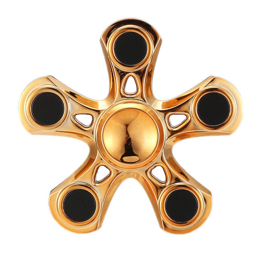 Aluminum Alloy Fidget Hand Spinner Gold Tri-Spinner Fidget