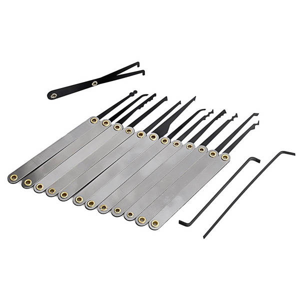 Transparent Practice Padlocks with 12pcs Unlocking Lock Pick Set Key Extractor Tool Lock Pick Tools