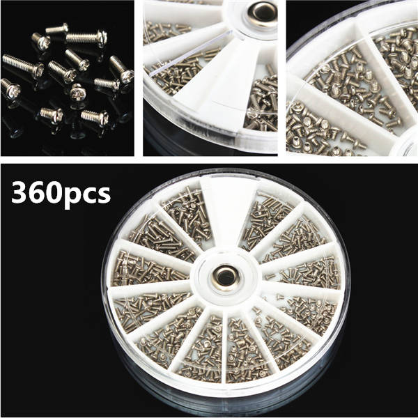 M1/M1.2/M2 360pcs Glasses Clock Small Stainless Steel Screws 12 Specifications