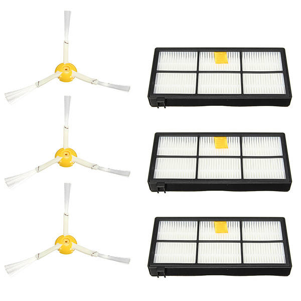 6pcs Vaccum Cleaner Filters Brush Pack Kit for iRobot Roomba 800 Series 870 880