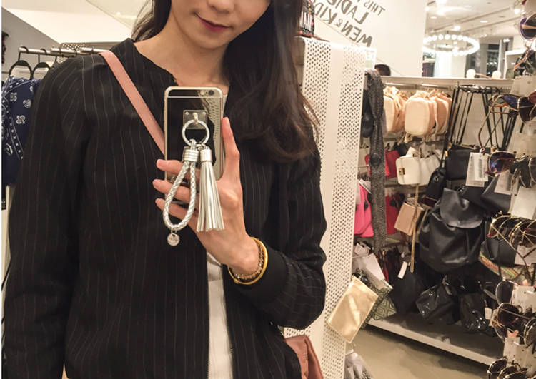 TPU Edge Shockproof Tassel Ornament Mirror Back Case Cover for Samsung Galaxy S7 Edge G9350