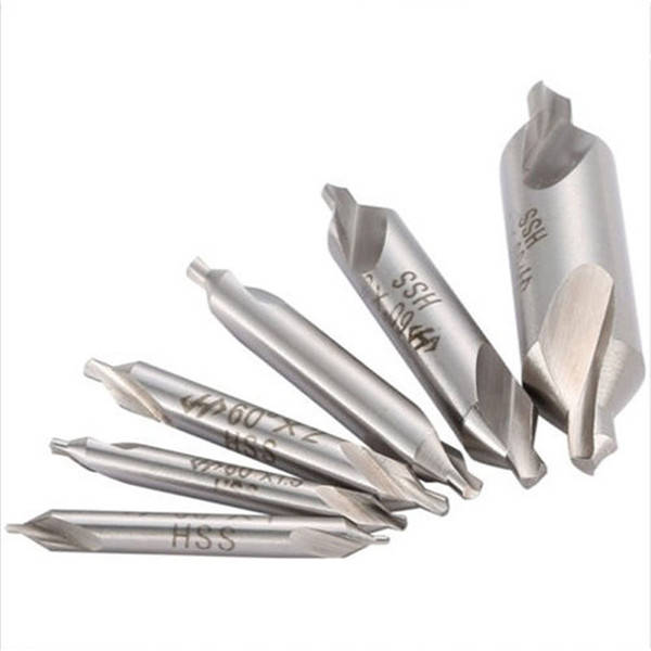 6pcs 5/3/2.5/2/1.5/1mm 60 Degree HSS Center Drills Bit Countersink Drill