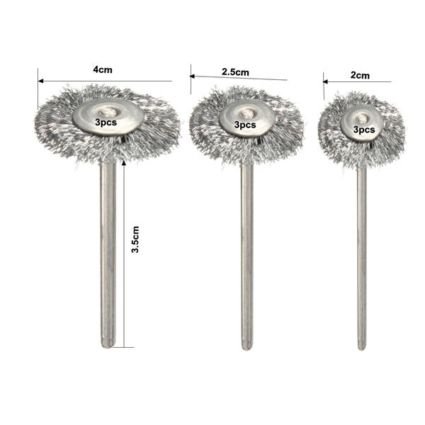 24pcs 1/8 Inch Shank Mini Wire Brushes Set for Dremel