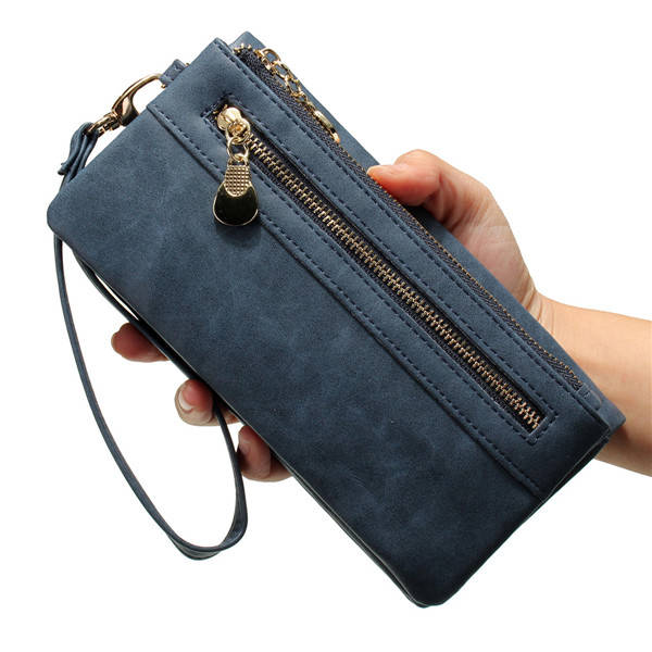 Double Zipper Long Wallet