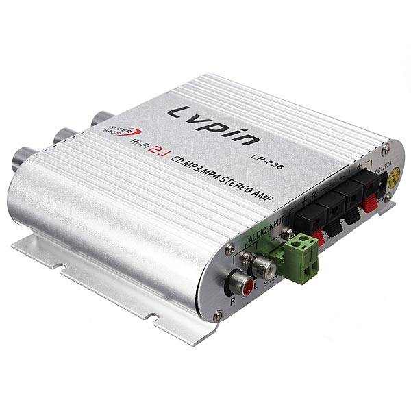 200W 12V Super Bass Mini Hi-Fi Stereo Amplifier Booster Radio MP3