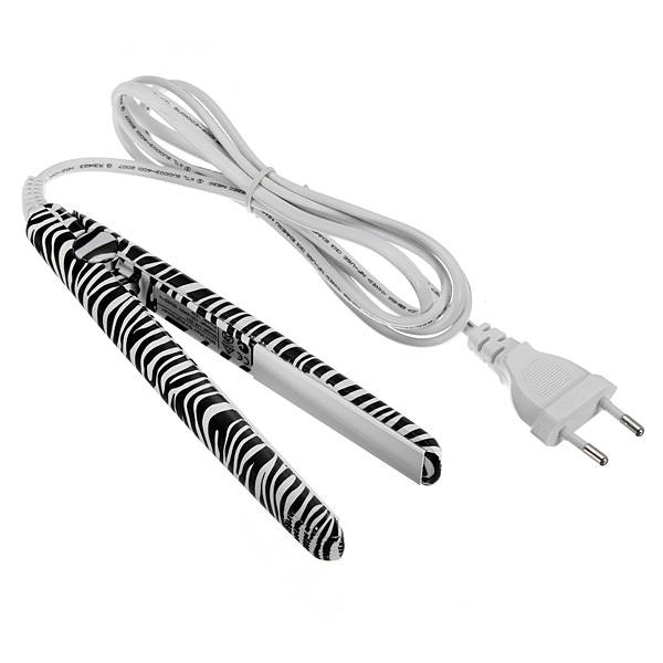 100-240V Mini Zebra Stripes Ceramic Hair Straightener Splint Flat Iron