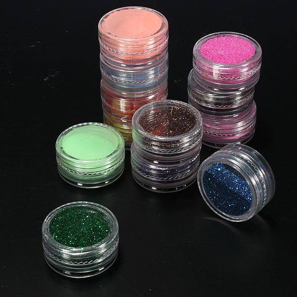 Pro Glitter Acrylic Powder Brush Tweezer Primer Nail Art Tips Kit Set