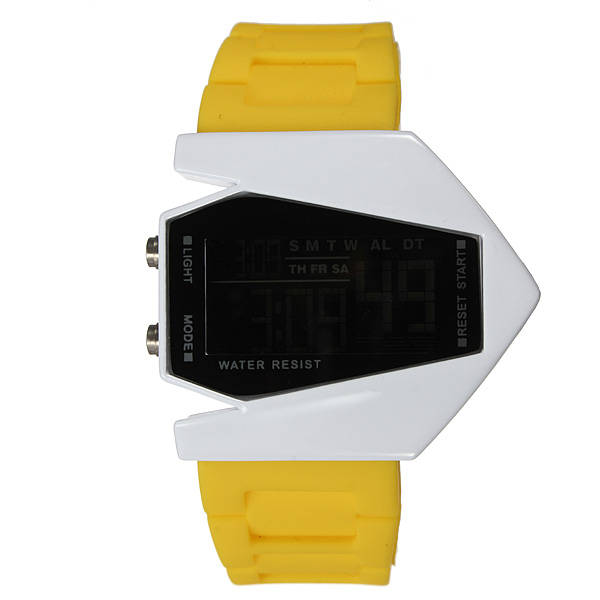Fashion Sport LED Plane Digital Rubber Men Women Wrist Watch