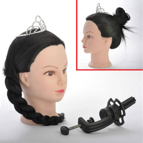 Synthetic Hair Hairdressing Training Head Dummy With Free Clamp