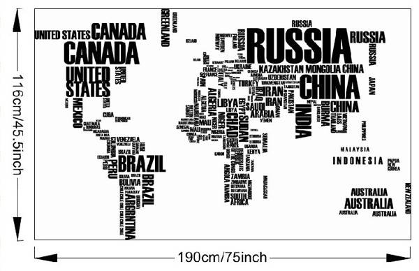 world map wall stickers