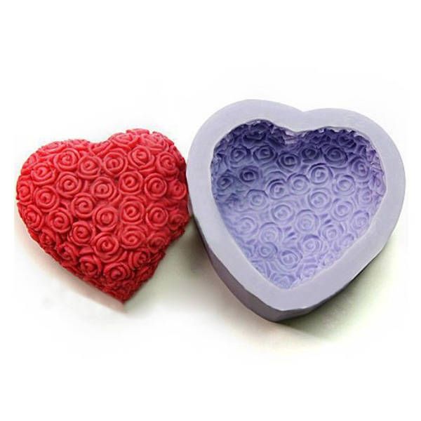 Rose heart cake mould