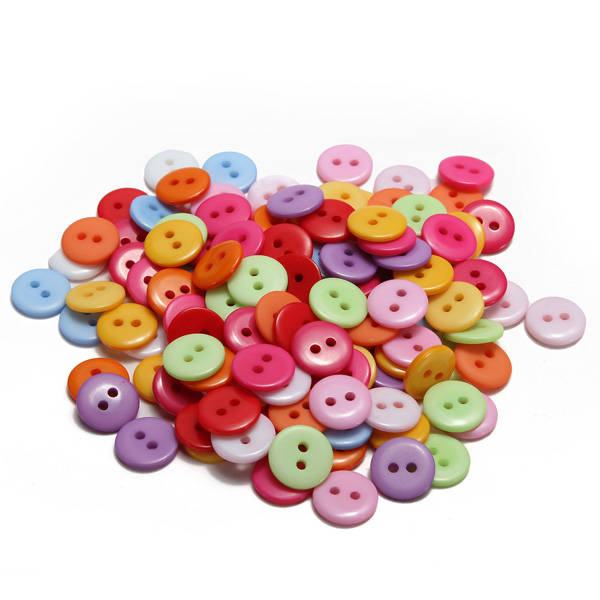 200pcs Round Resin Sewing Buttons Scrapbooking Knopf Bouton