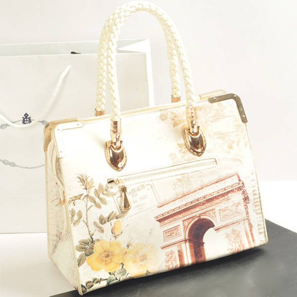 New Vintage Style Fashion Women Drawing Car Handbag Shoulder Bag