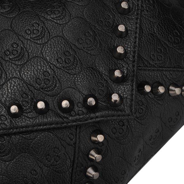 Fashion Punk Style Skulls Rivets Women Envelope Bag Clutch Bag