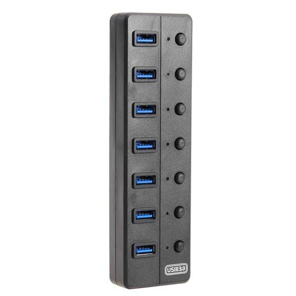 7 Ports USB 3.0 Hub with Individual Switch