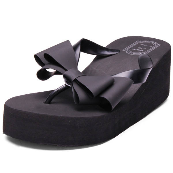 Thick Bottom Bowknot Flip-Flops