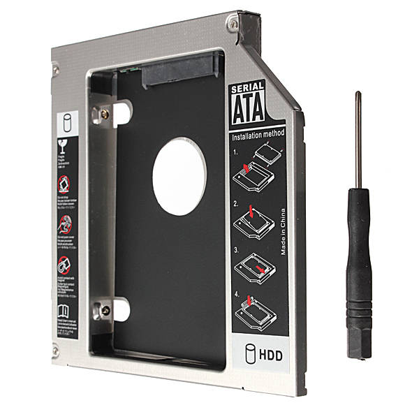 SATA to SATA 2nd HDD Hard Driver Caddy for 12.7mm Universal CD/DVD-ROM