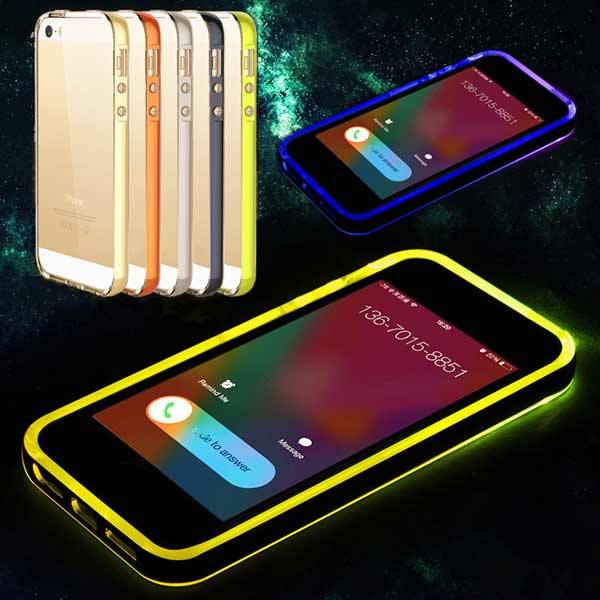 LED Flash Light UP Remind Incoming Call TPU Case For iPhone 5