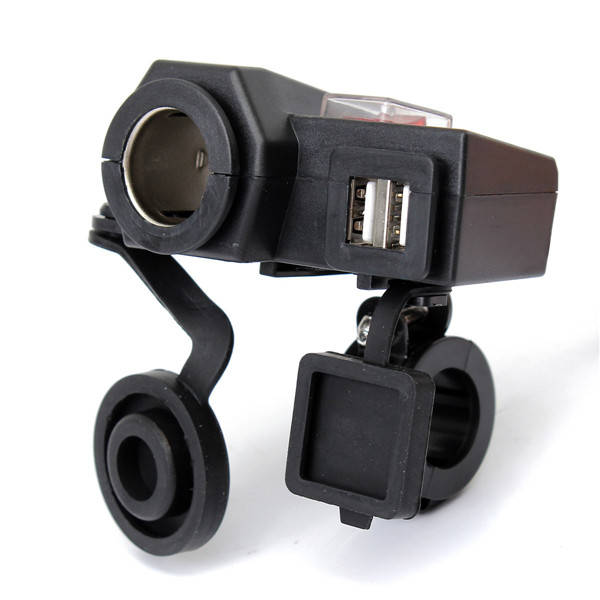 Adjustable Waterproof Dual USB Cigarette Lighter Socket Outlet Adapter