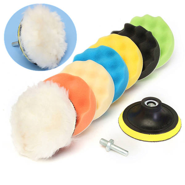 8pcs 4inch Sponge Polishing Waxing Buffing Pads Kit Compound Polishing Car Drill