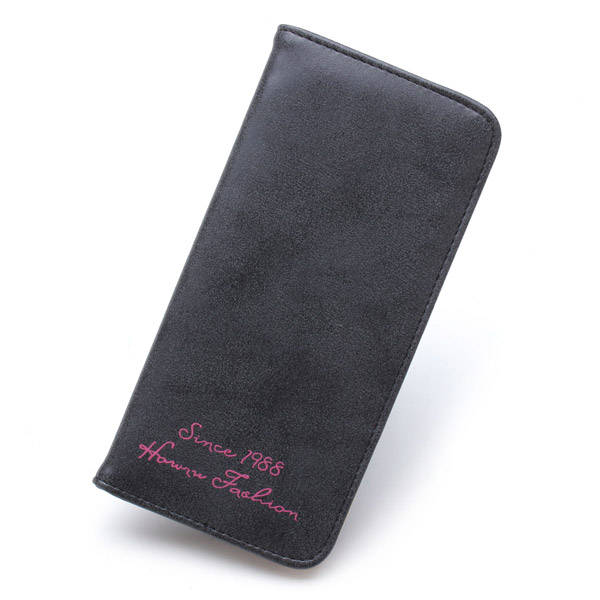 Vintage Women Long Hasp Wallet Nubuck Leather Clutches Purse Card Holder