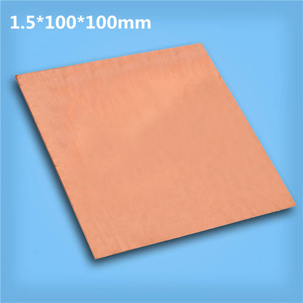 1pc 99.99% Pure Copper Metal Safe Using Sheet Plate 1.5mm*100mm*100mm