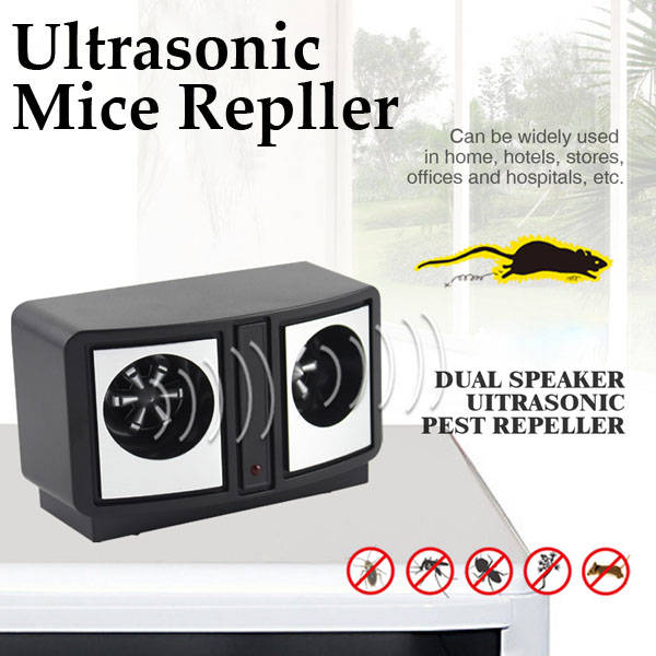 Dual Speaker Electronic Ultrasonic Mouse Pest Repeller With EU Plug