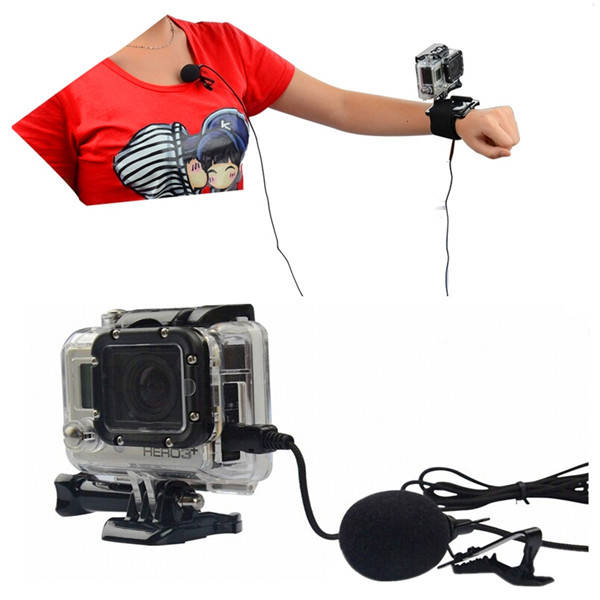 Profession Mini USB External Microphone With Collar Lapel Clip For GoPro Hero 3 3 Plus 4